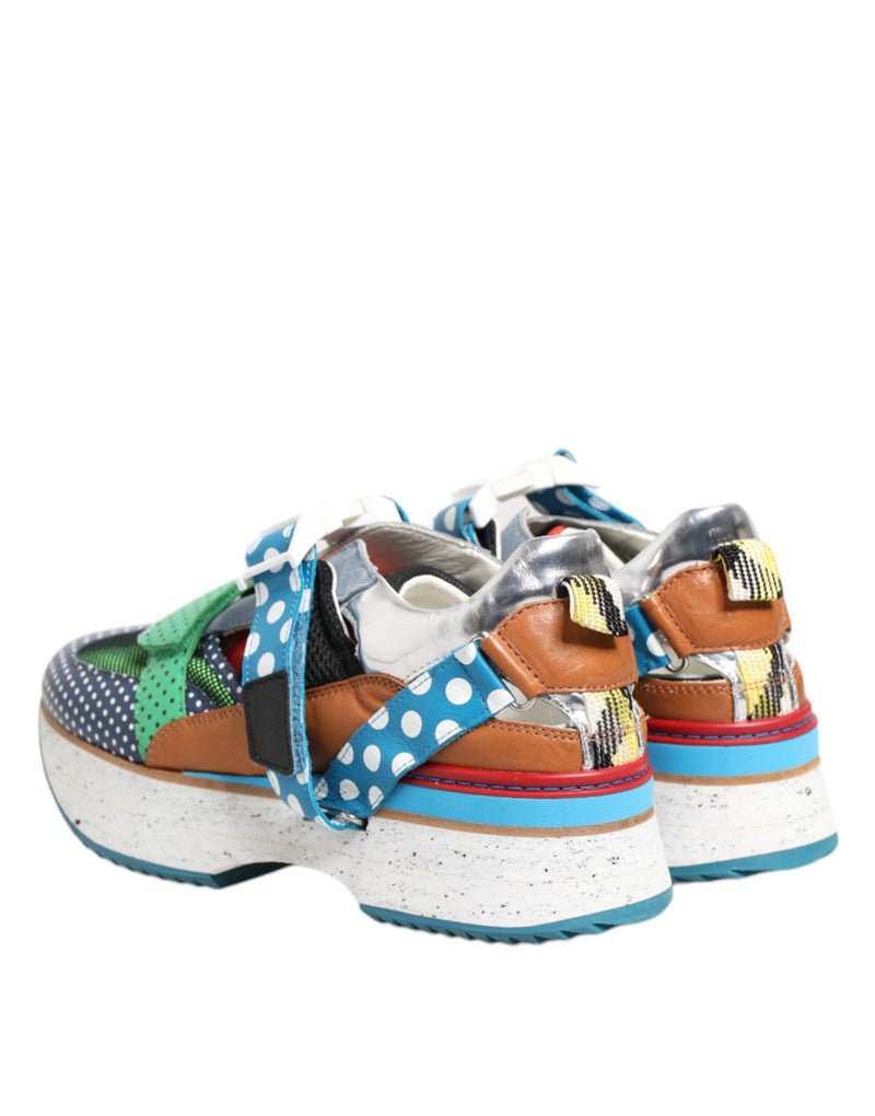 Baskets basses en cuir multicolore Dolce & Gabbana