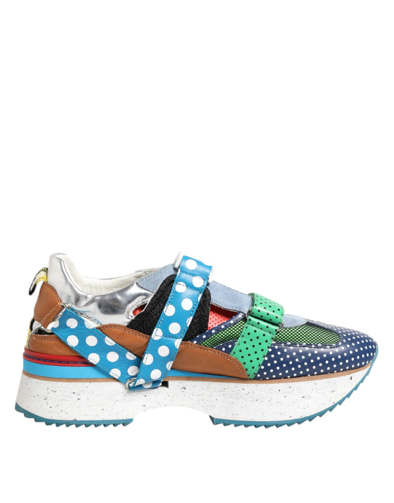 Baskets basses en cuir multicolore Dolce & Gabbana