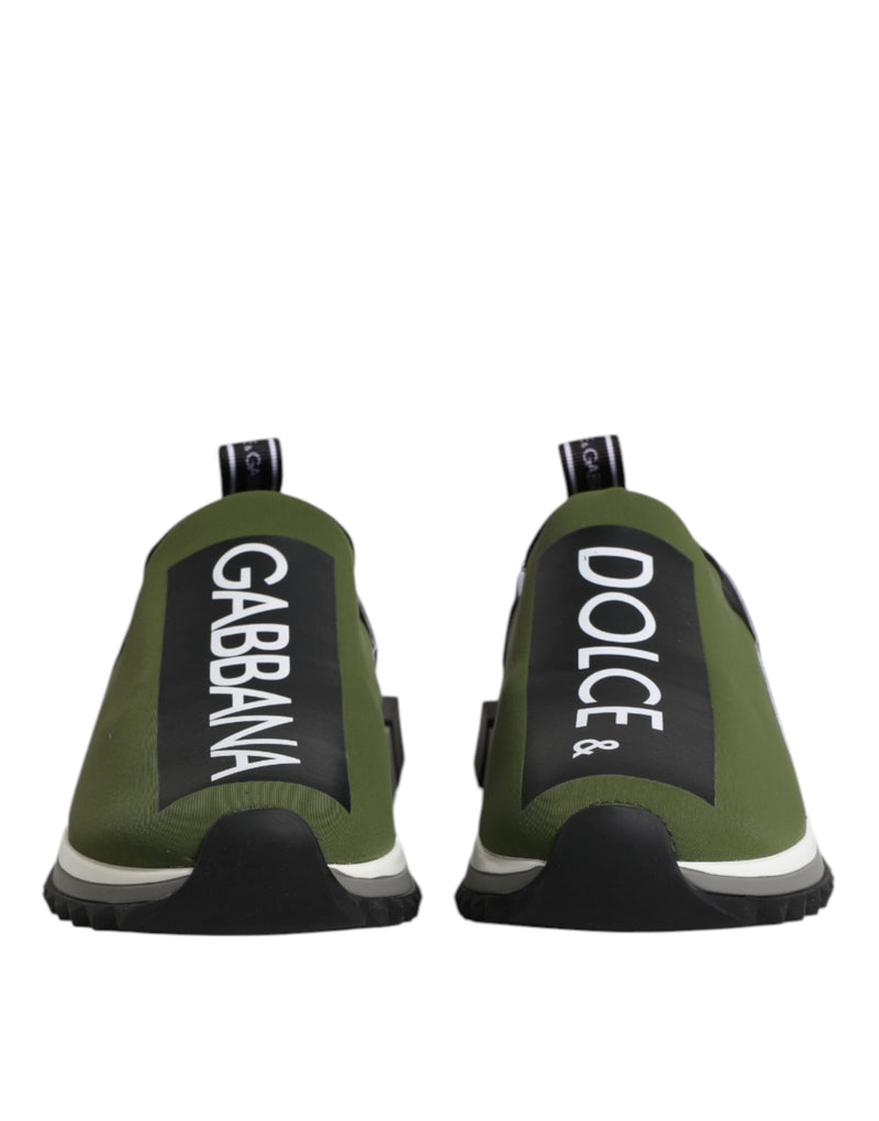 Tênis masculinos Dolce & Gabbana Sorrento verdes de cano baixo com logo