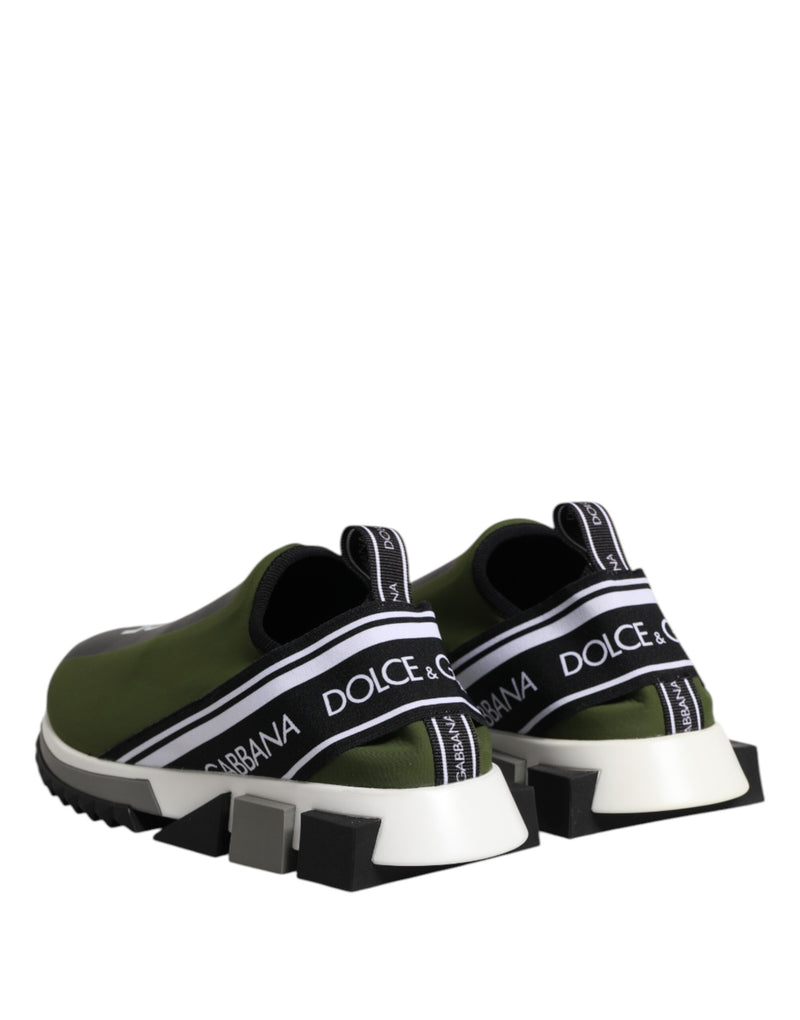 Tênis masculinos Dolce & Gabbana Sorrento verdes de cano baixo com logo