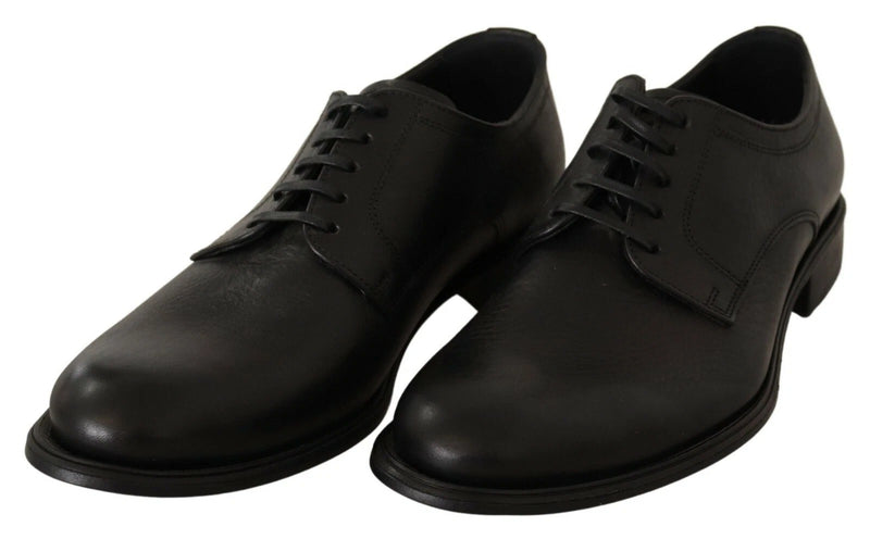 Zapatos Derby formales de piel negra con cordones para hombre Dolce & Gabbana