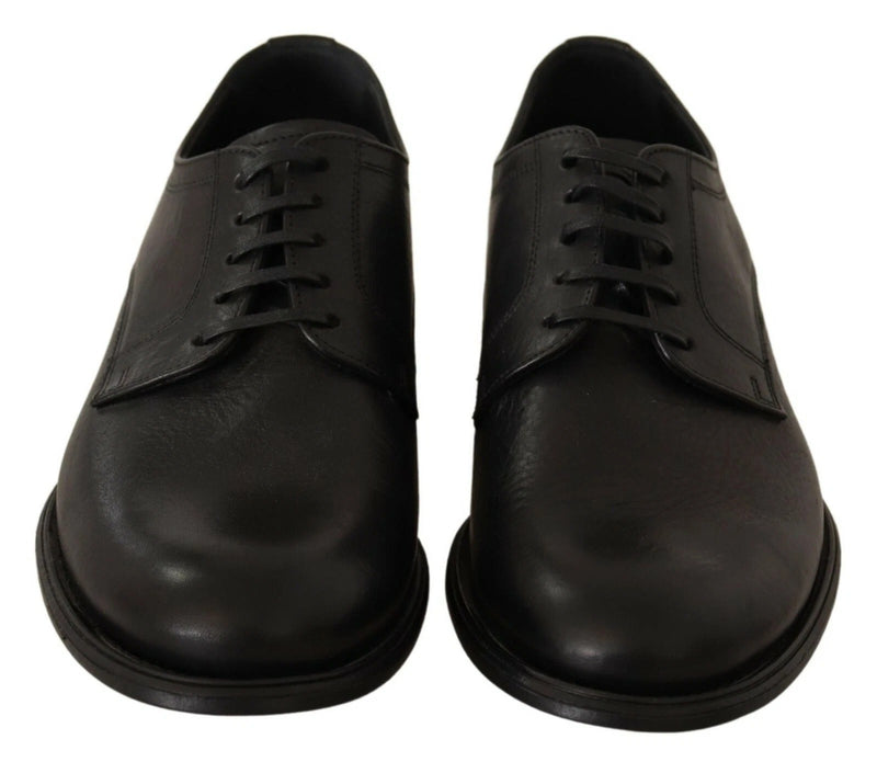 Zapatos Derby formales de piel negra con cordones para hombre Dolce & Gabbana