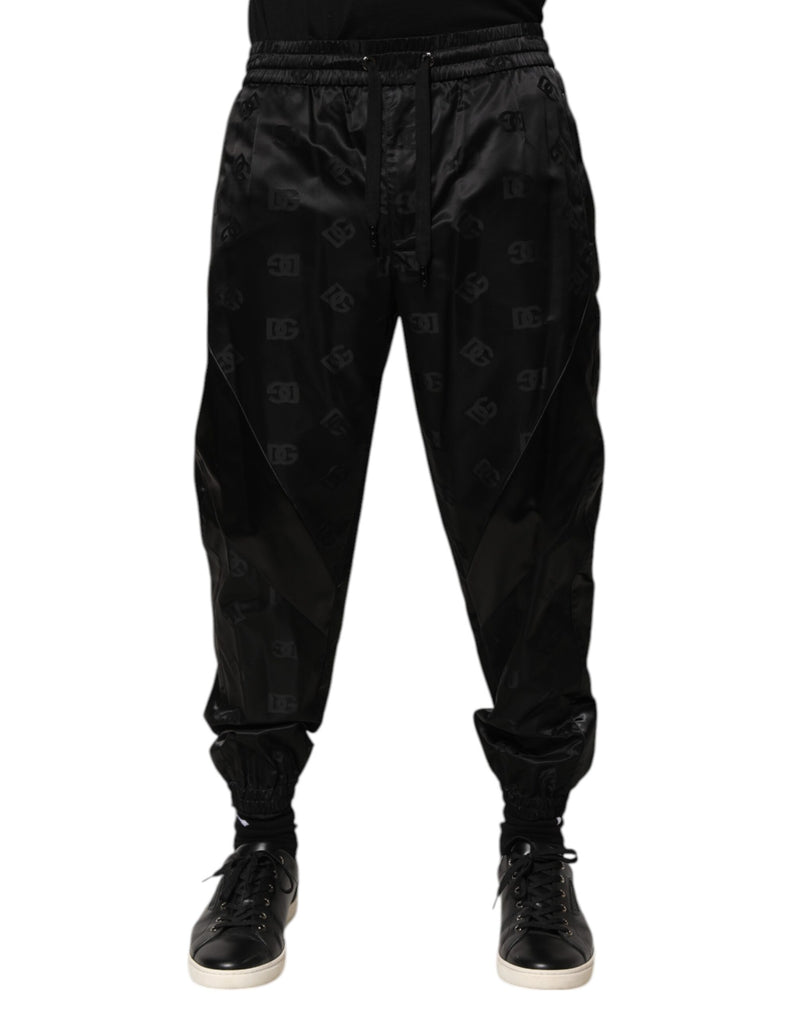 Pantalones jogger negros de chándal para hombre con estampado del logotipo DG de Dolce & Gabbana