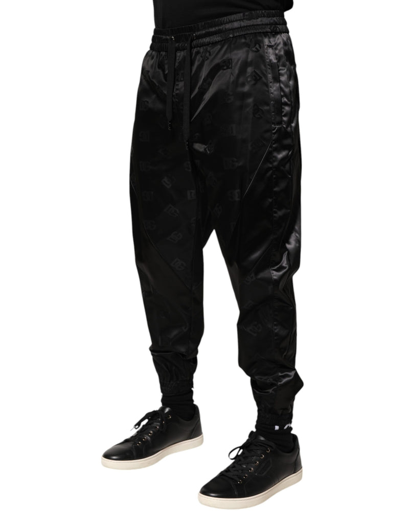 Pantalones jogger negros de chándal para hombre con estampado del logotipo DG de Dolce & Gabbana