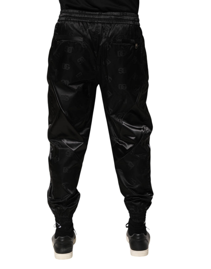 Pantalones jogger negros de chándal para hombre con estampado del logotipo DG de Dolce & Gabbana