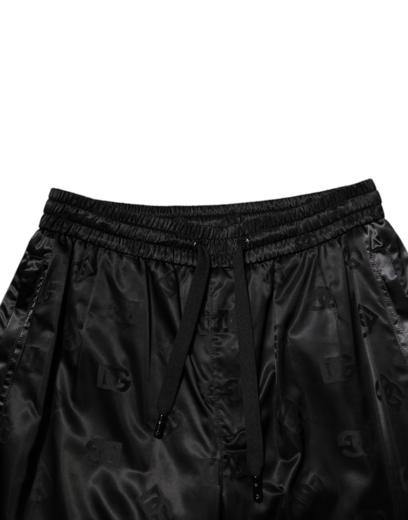 Pantalones jogger negros de chándal para hombre con estampado del logotipo DG de Dolce & Gabbana