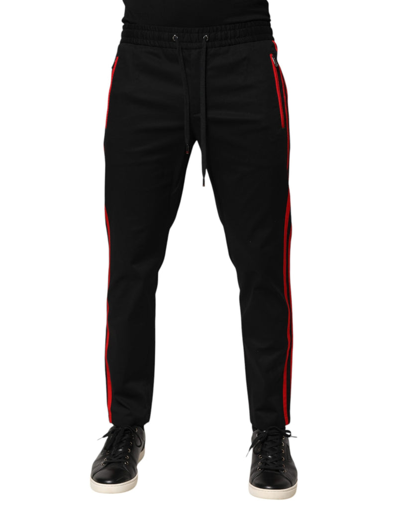Pantalones jogger rojos de algodón con rayas y logotipo de Dolce & Gabbana
