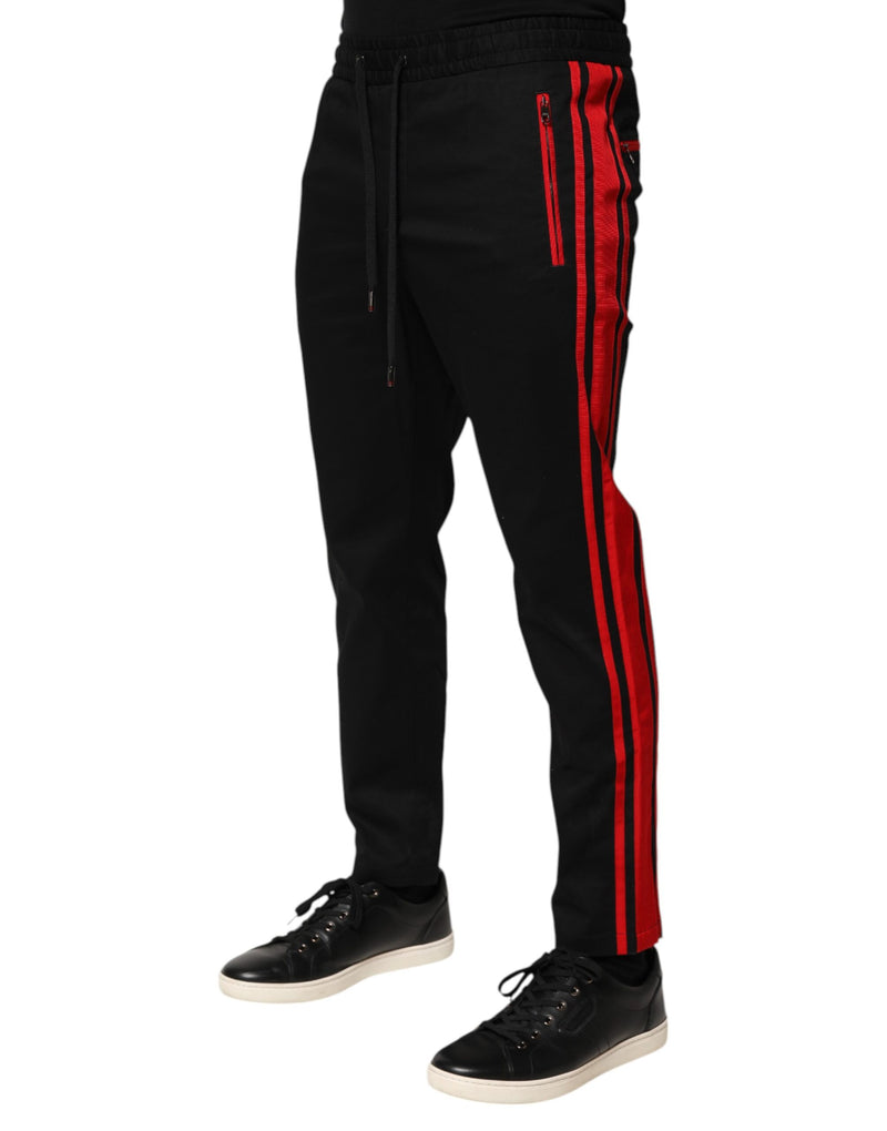 Pantalones jogger rojos de algodón con rayas y logotipo de Dolce & Gabbana