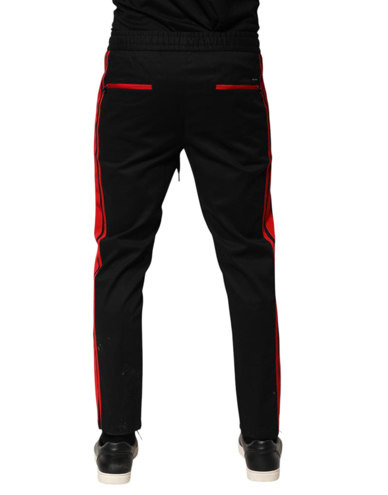 Pantalones jogger rojos de algodón con rayas y logotipo de Dolce & Gabbana