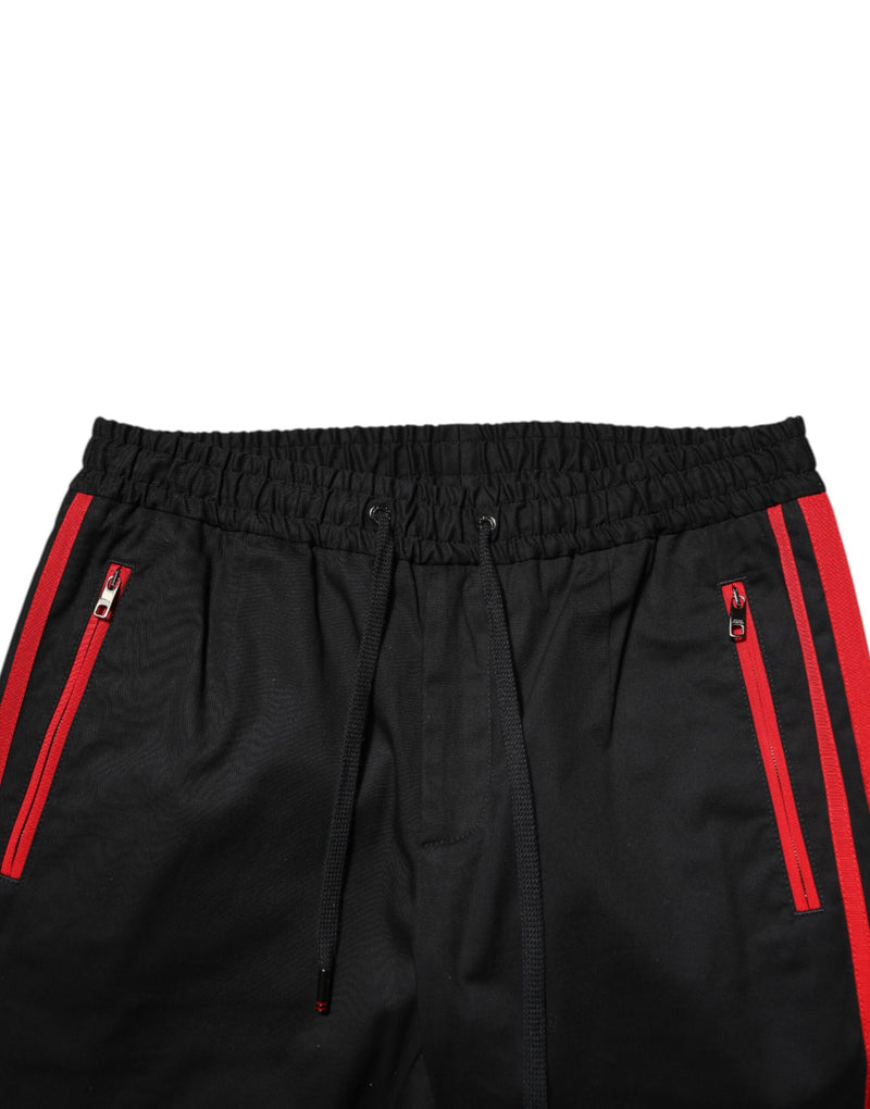 Pantalones jogger rojos de algodón con rayas y logotipo de Dolce & Gabbana
