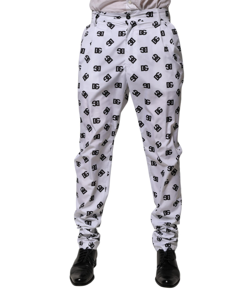 Pantalon en jean skinny blanc à logo en coton Dolce & Gabbana