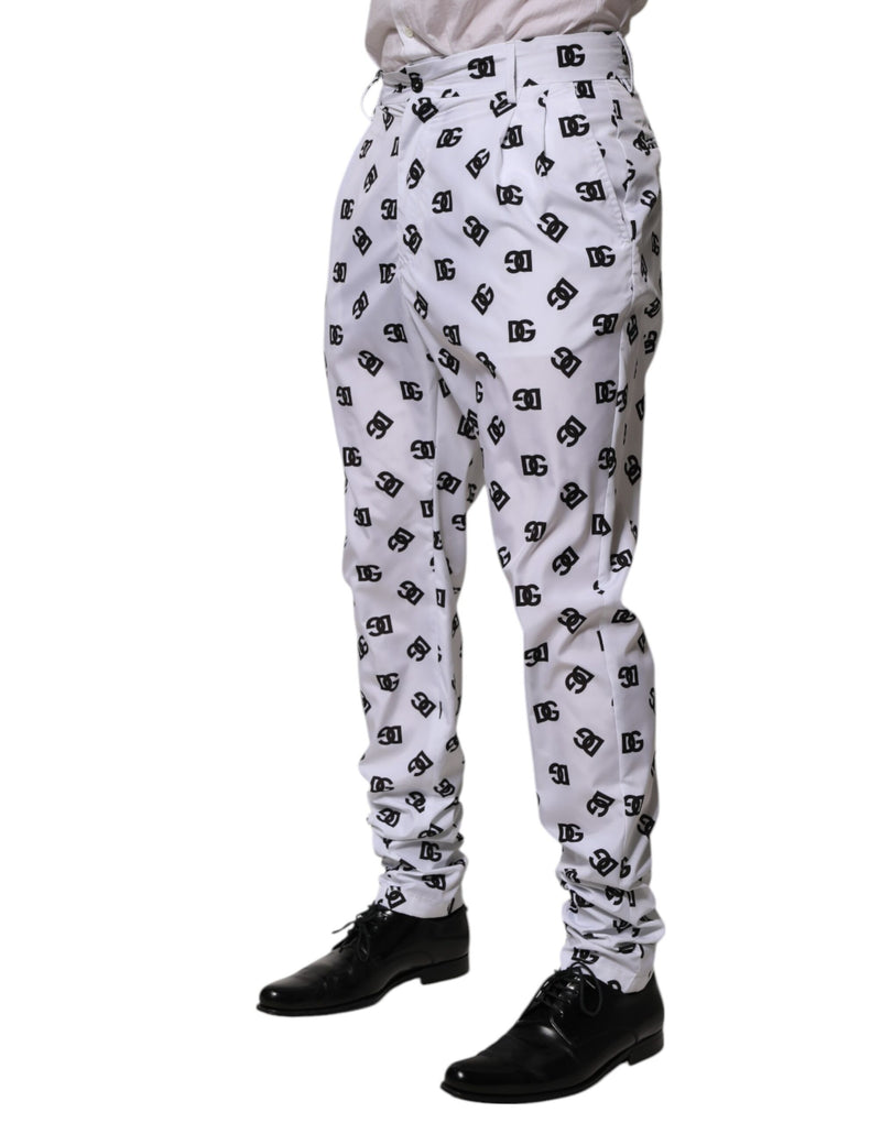 Pantalon en jean skinny blanc à logo en coton Dolce & Gabbana