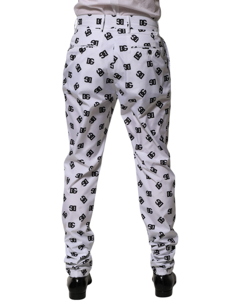 Pantalon en jean skinny blanc à logo en coton Dolce & Gabbana