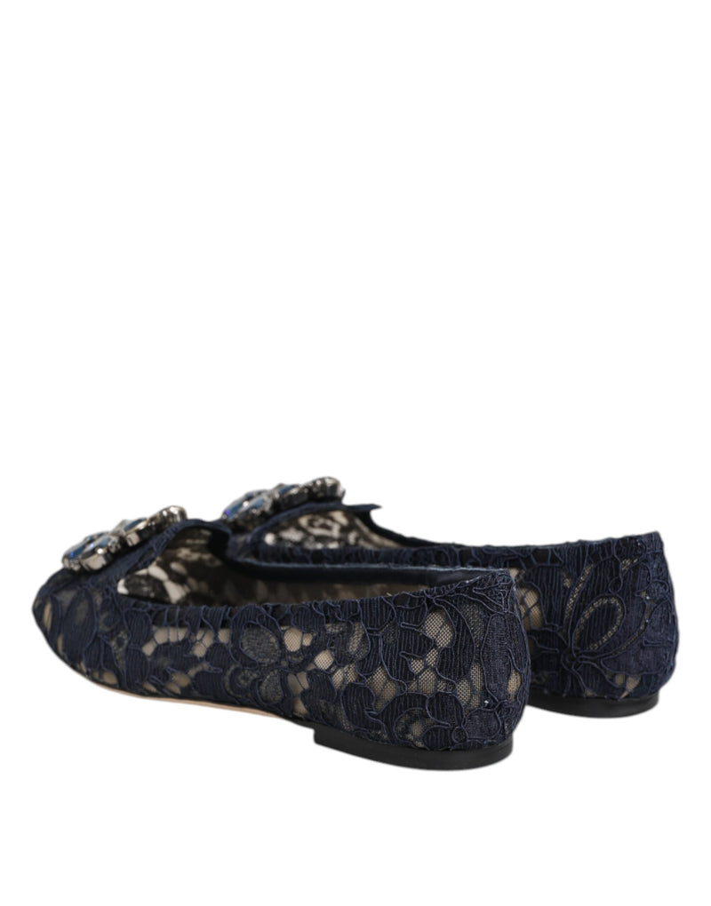 Sapatilhas Taormina Dolce & Gabbana azuis com cristais e cadarço