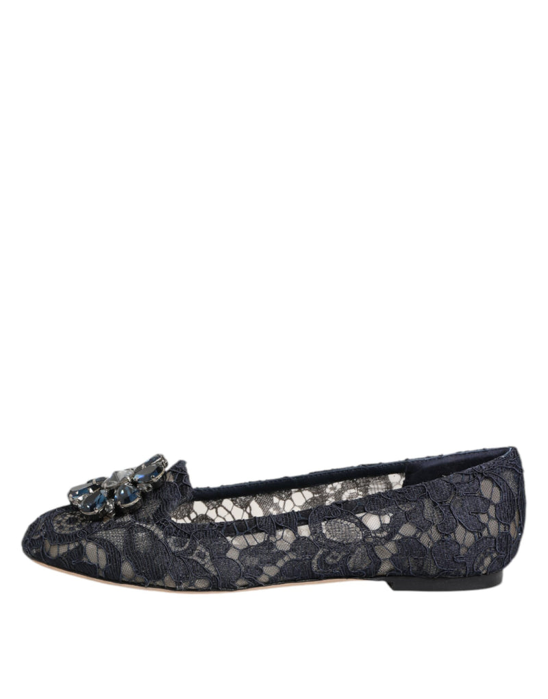 Sapatilhas Taormina Dolce & Gabbana azuis com cristais e cadarço