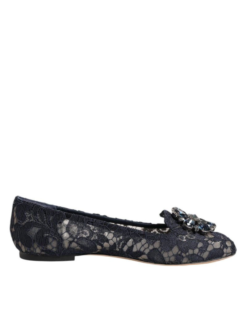 Sapatilhas Taormina Dolce & Gabbana azuis com cristais e cadarço