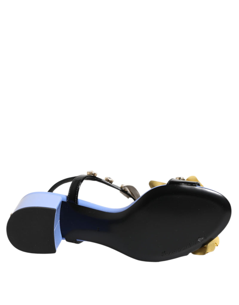 Sandales KEIRA multicolores à imprimé floral et ornées de cristaux Dolce & Gabbana