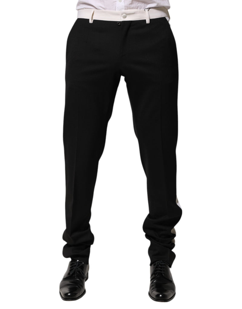 Pantalon en laine à rayures noires et blanches pour homme Dolce & Gabbana