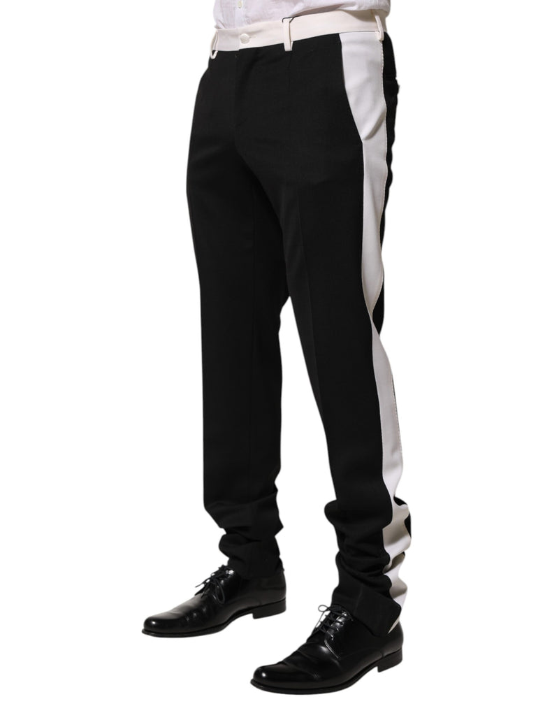 Pantalon en laine à rayures noires et blanches pour homme Dolce & Gabbana