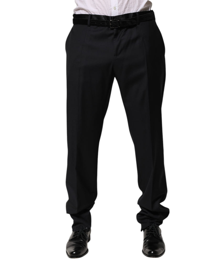 Pantalon habillé formel en laine noire pour homme Dolce & Gabbana