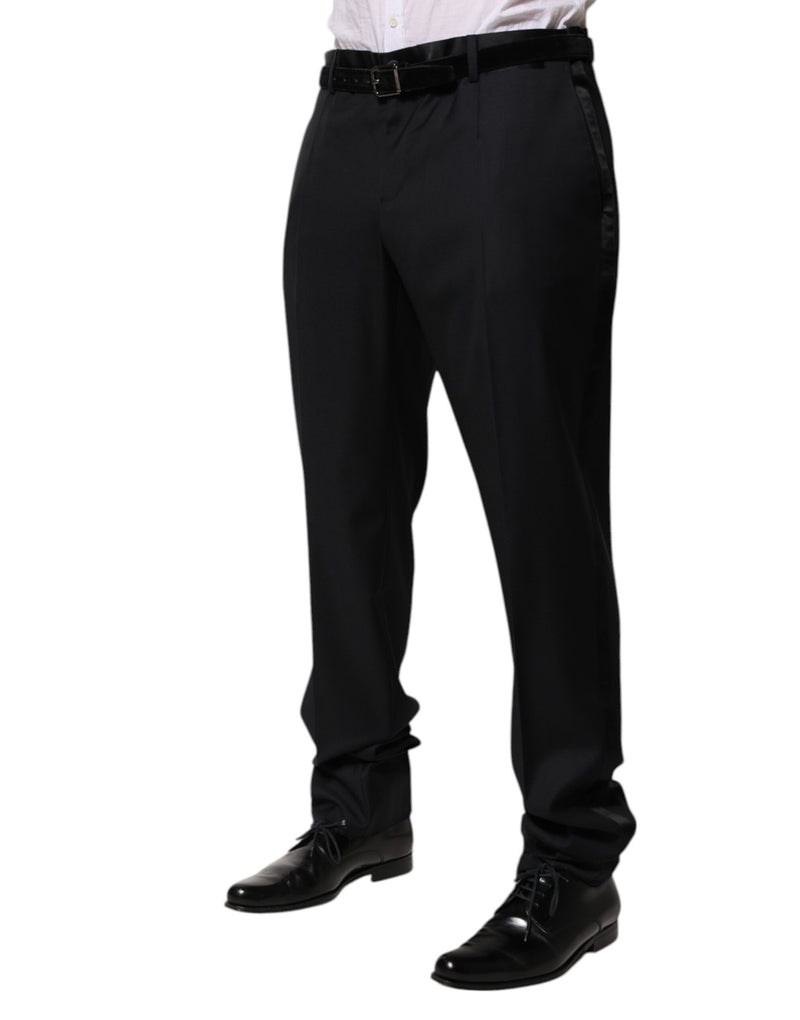 Pantalon habillé formel en laine noire pour homme Dolce & Gabbana