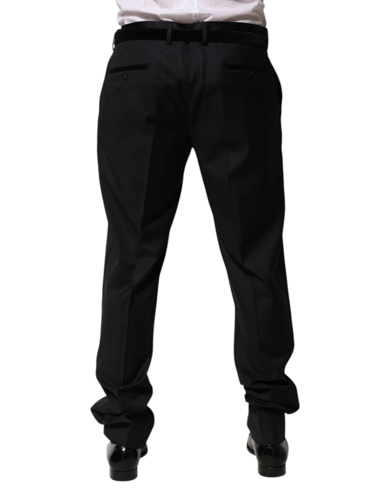Pantalon habillé formel en laine noire pour homme Dolce & Gabbana