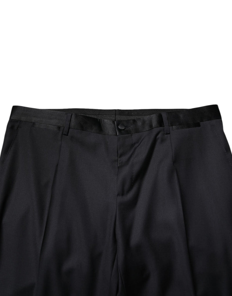Pantalon habillé formel en laine noire pour homme Dolce & Gabbana