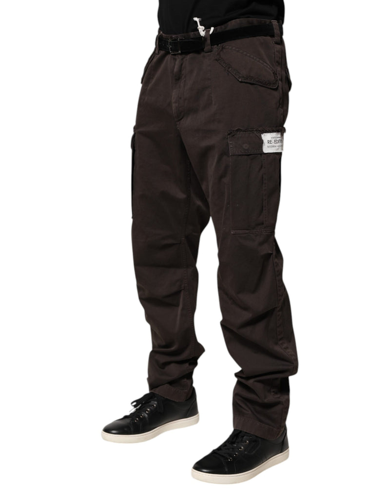 Pantalon cargo en coton stretch marron pour homme Dolce & Gabbana