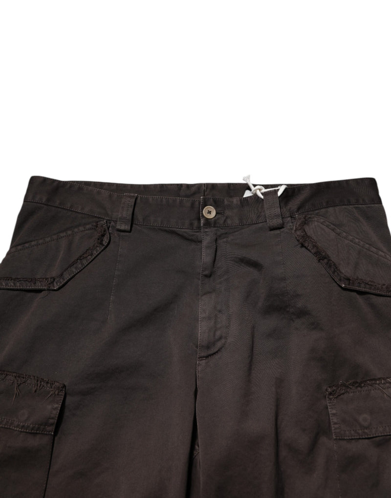 Pantalon cargo en coton stretch marron pour homme Dolce & Gabbana
