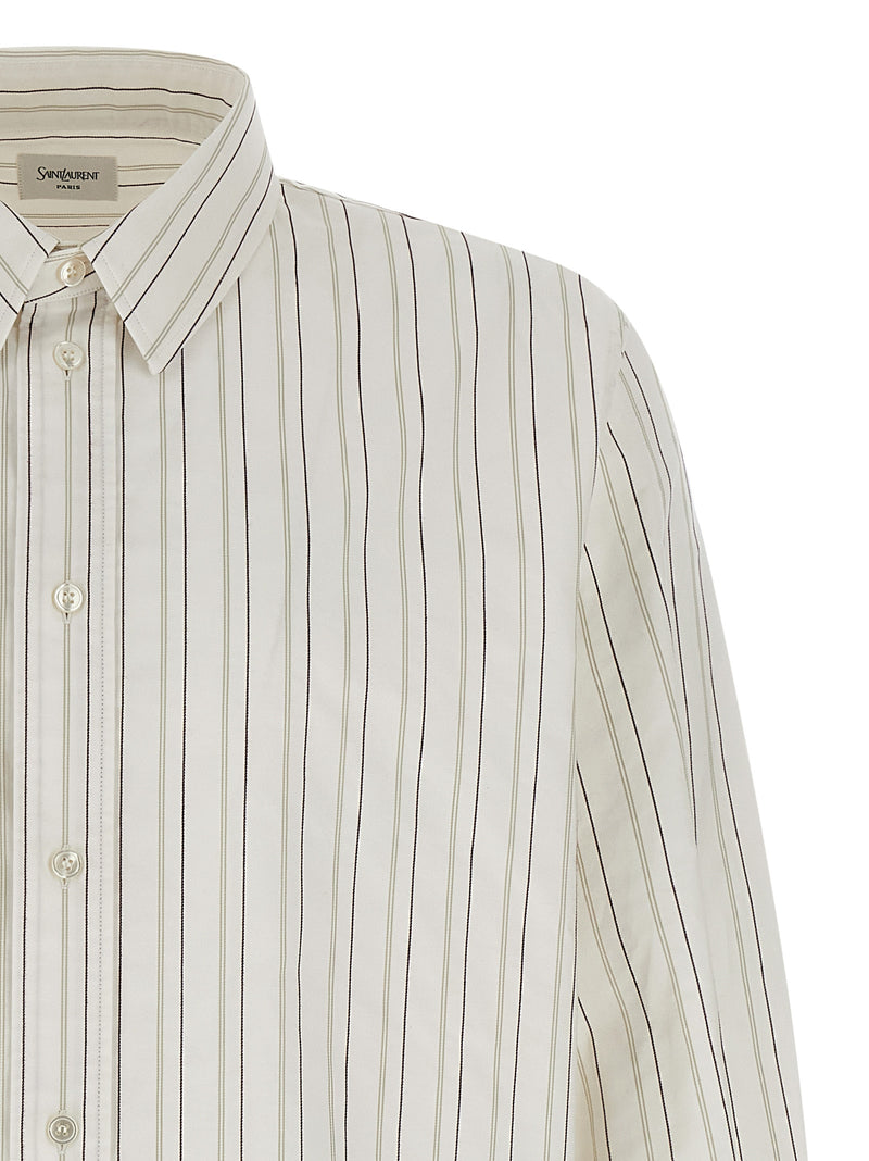 Saint Laurent Cassandre Shirt - Cotton Striped | Urbalenti™ NYC