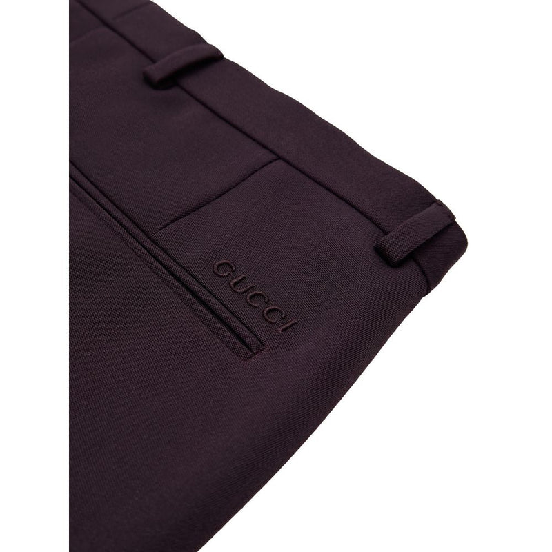 Gucci Bordeaux Wool Dress Pants