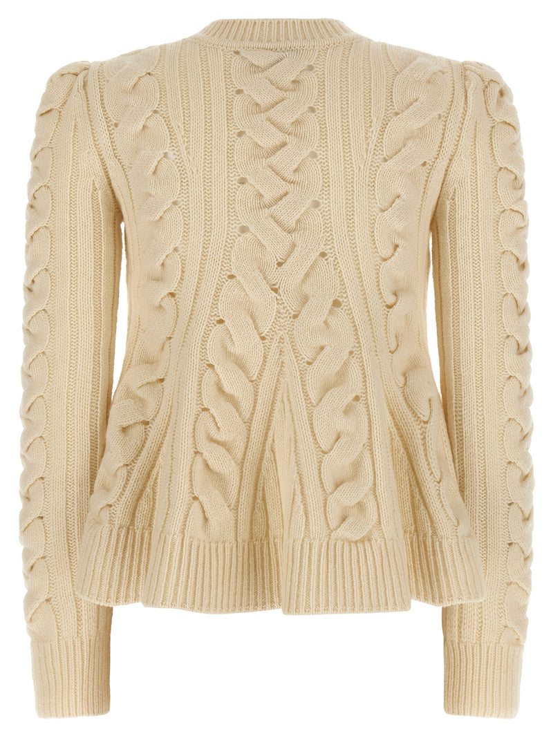 Alexander McQueen Alexander McQueen Peplum Cable Sweater