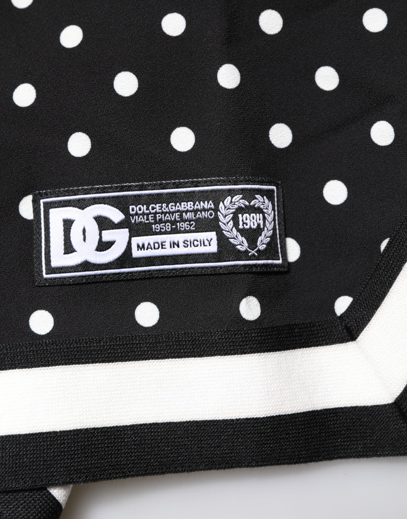 Polo noir à manches courtes et à pois Dolce & Gabbana