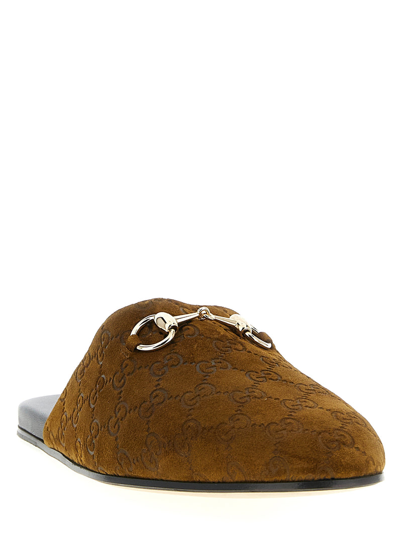 Gucci Sabot Suede Horsebit | Urbalenti™ NYC