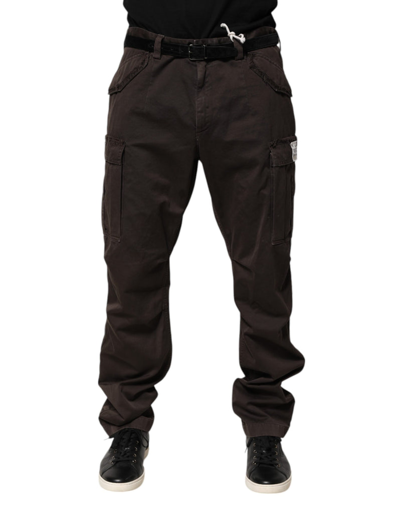 Pantalon cargo en coton stretch marron pour homme Dolce & Gabbana