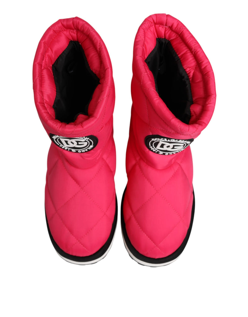 Botas até o meio da panturrilha de viscose rosa e branca Dolce & Gabbana