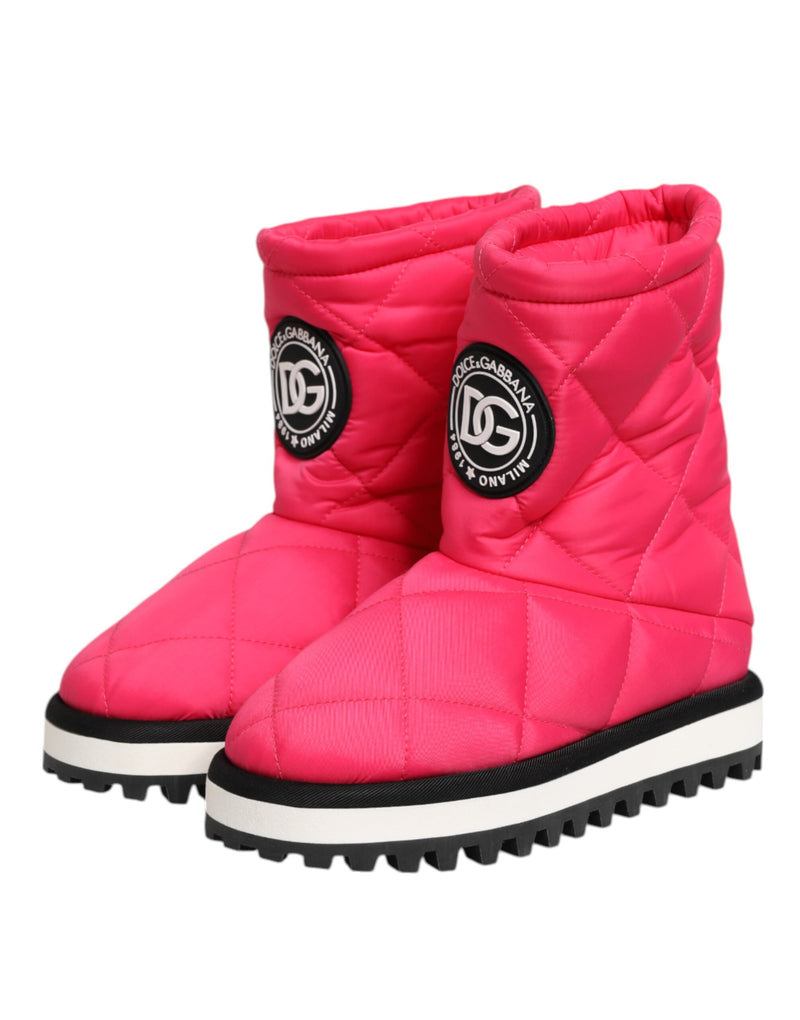 Botas até o meio da panturrilha de viscose rosa e branca Dolce & Gabbana
