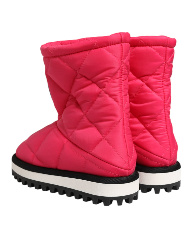 Botas até o meio da panturrilha de viscose rosa e branca Dolce & Gabbana