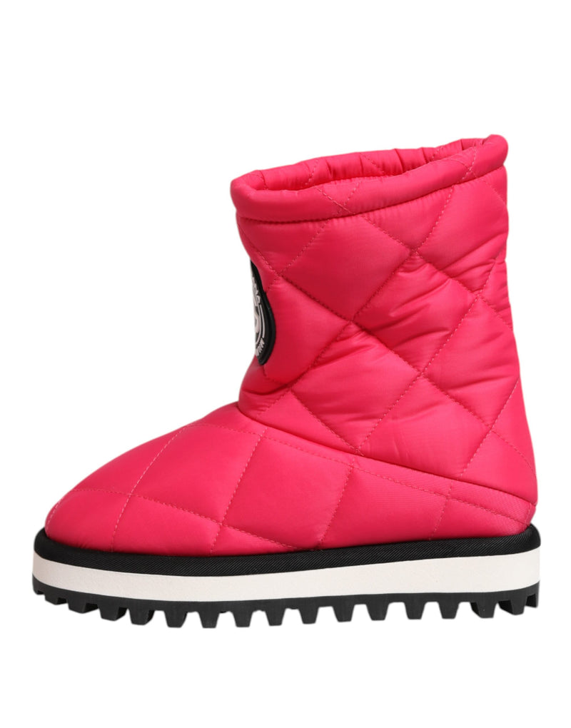 Botas até o meio da panturrilha de viscose rosa e branca Dolce & Gabbana