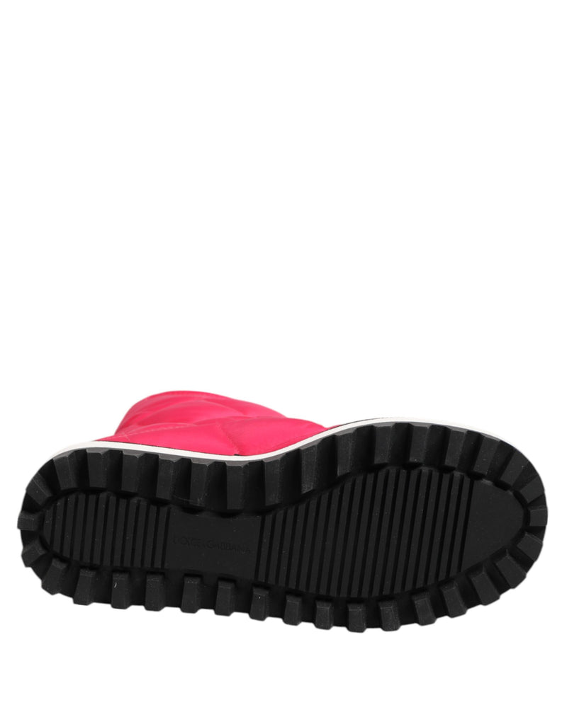 Botas até o meio da panturrilha de viscose rosa e branca Dolce & Gabbana