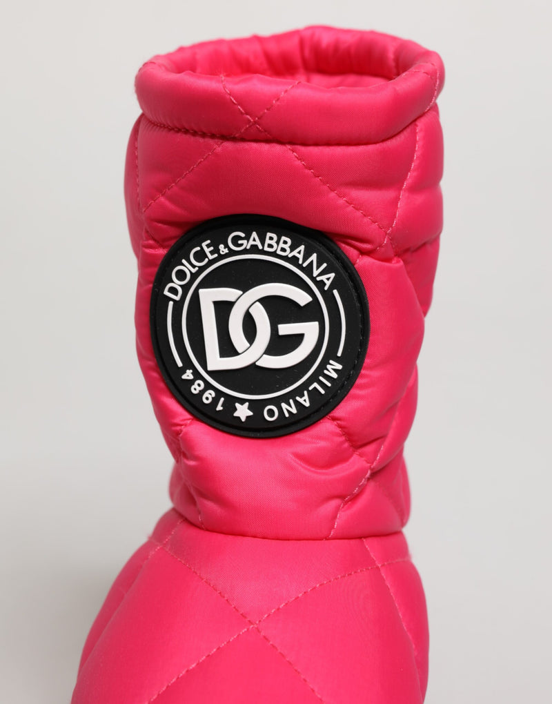 Botas até o meio da panturrilha de viscose rosa e branca Dolce & Gabbana