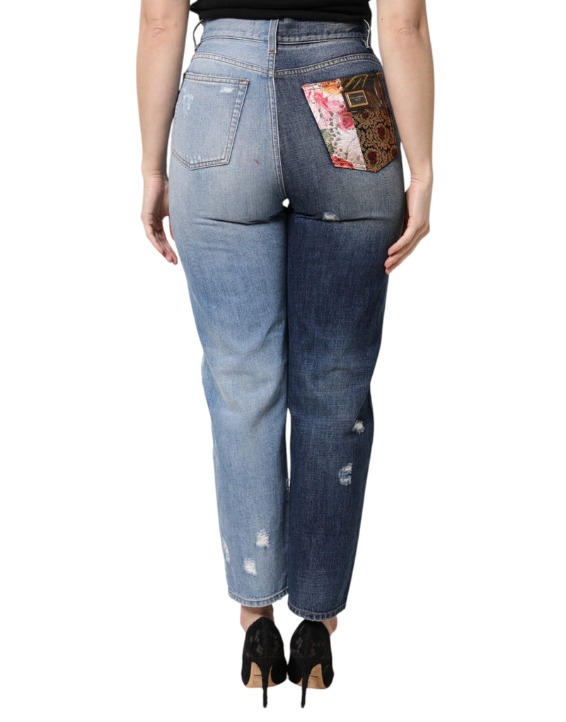 Vaqueros tapered de denim multicolor con patchwork de Dolce & Gabbana