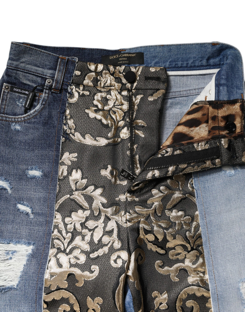 Vaqueros tapered de denim multicolor con patchwork de Dolce & Gabbana