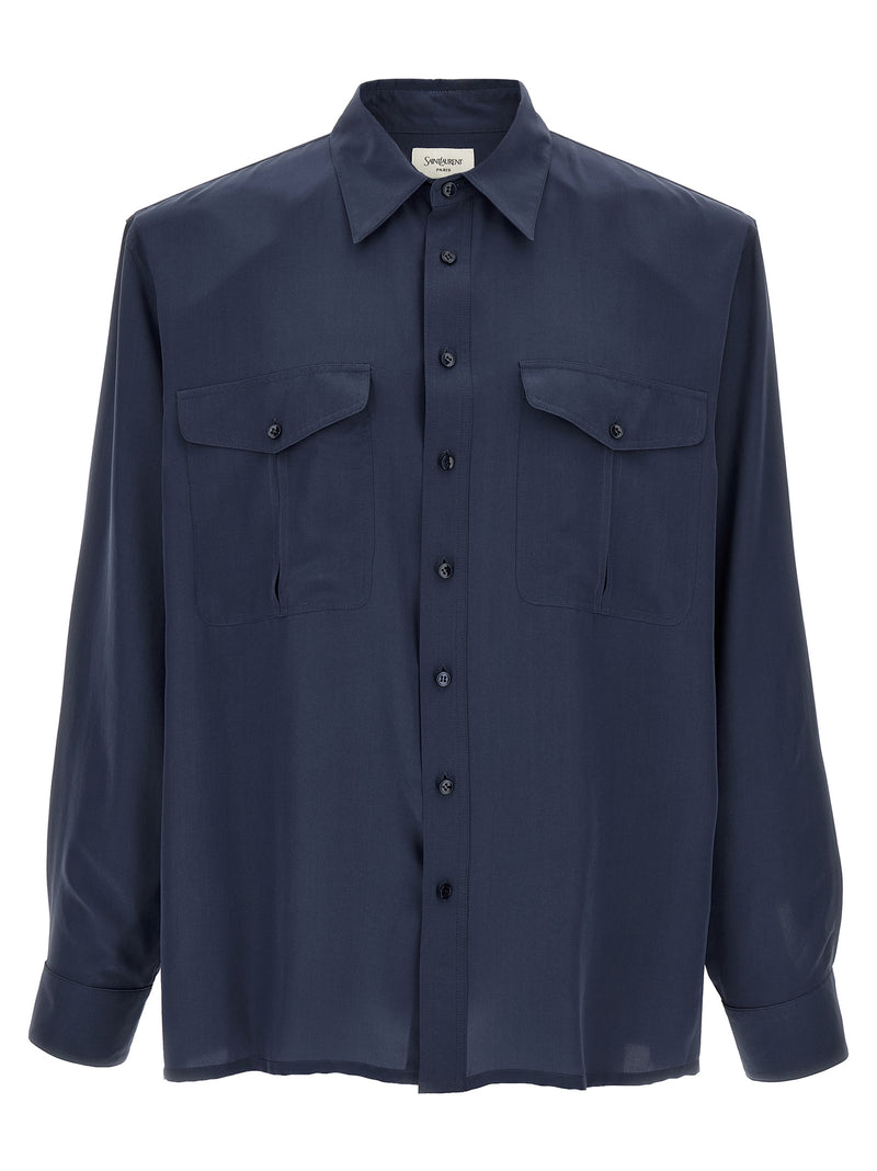 Saint Laurent Viscose And Silk Shirt | Urbalenti™ NYC