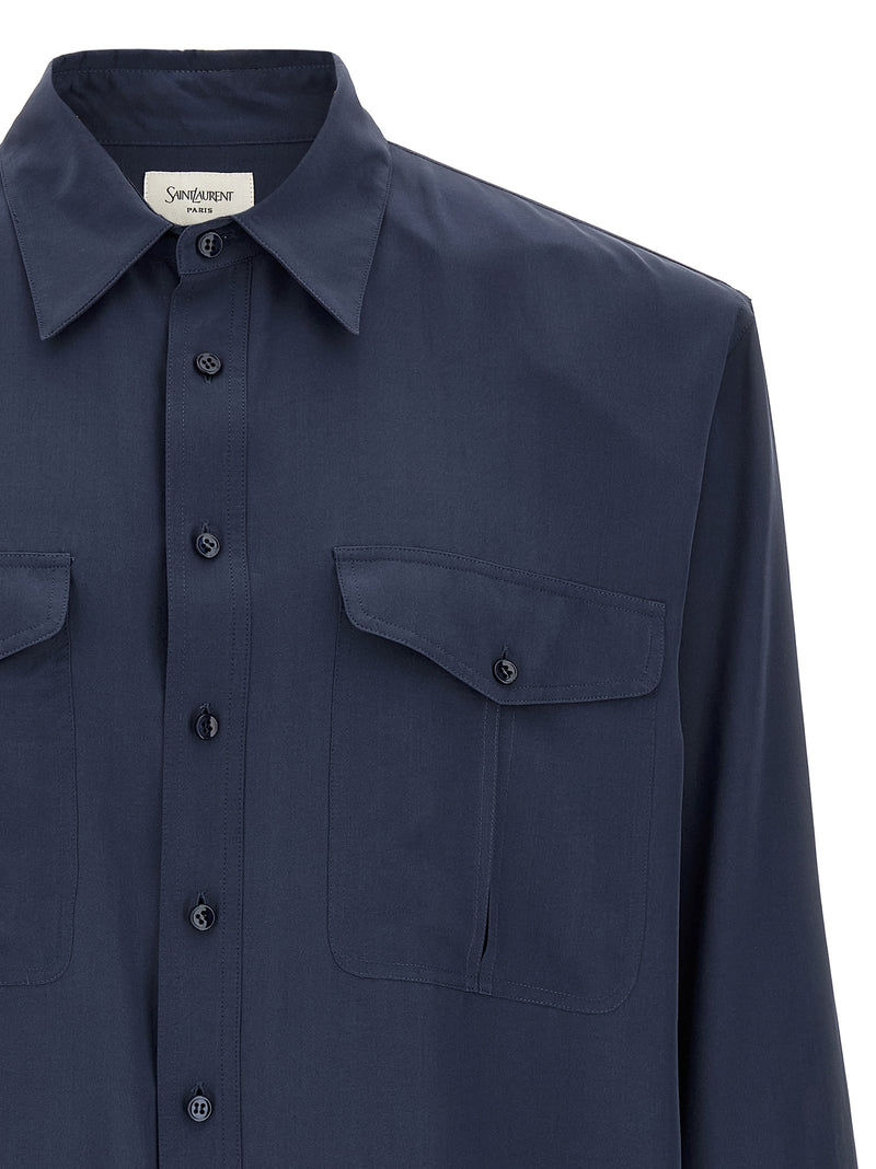 Saint Laurent Viscose And Silk Shirt | Urbalenti™ NYC