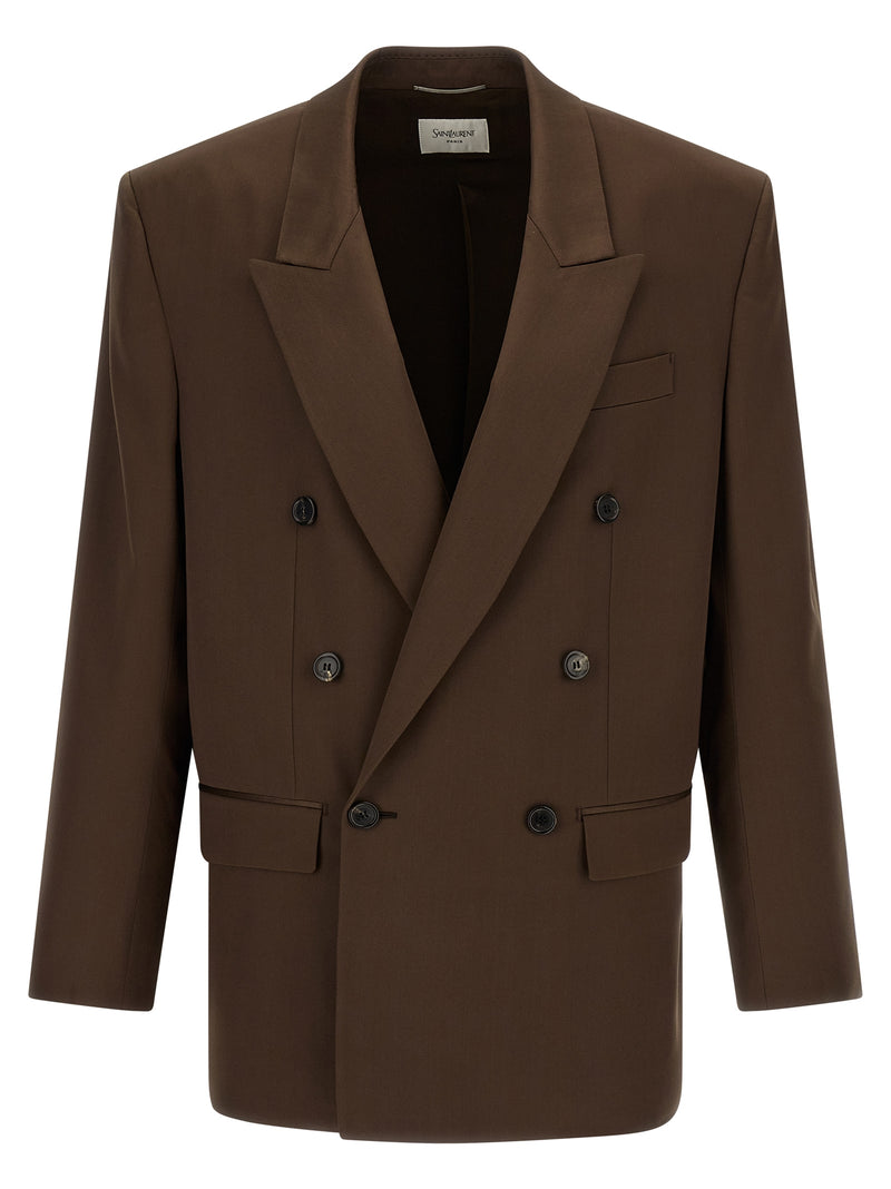 Saint Laurent Satin Blazer | Urbalenti™ NYC