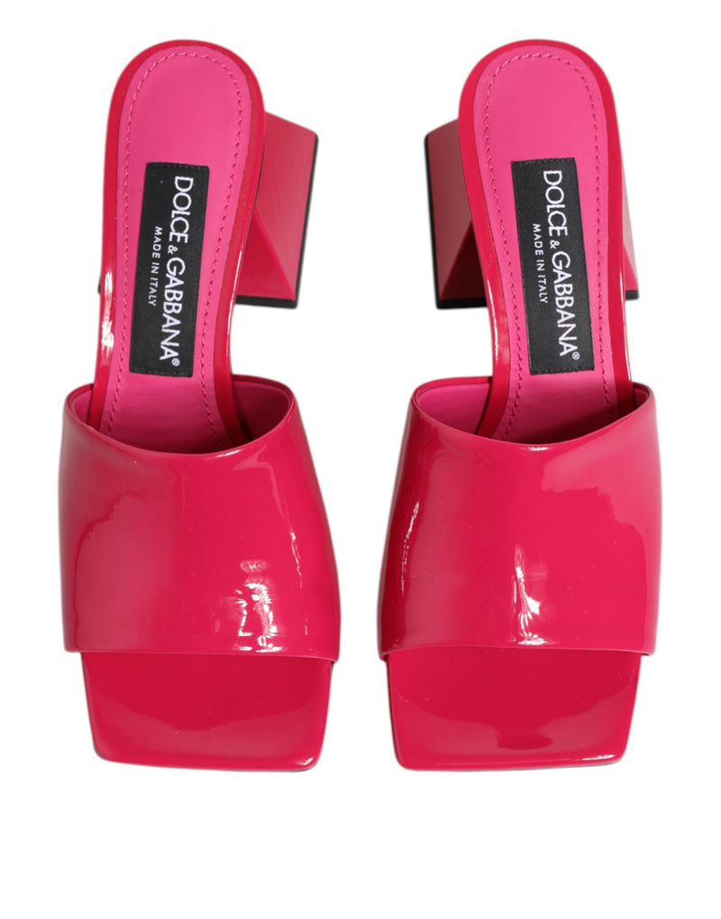 Mules Dolce & Gabbana roses à bout ouvert et talon bloc