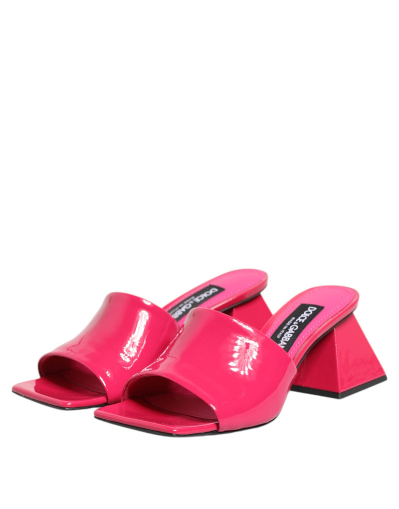 Mules Dolce & Gabbana roses à bout ouvert et talon bloc