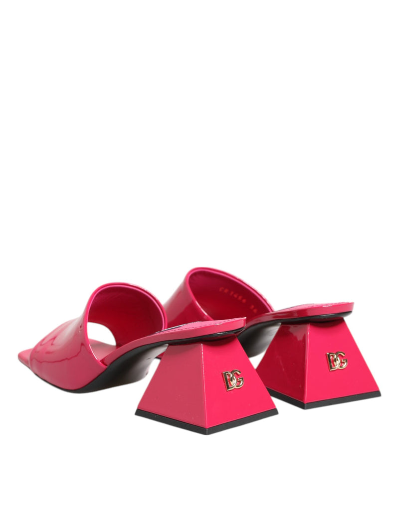 Mules Dolce & Gabbana roses à bout ouvert et talon bloc