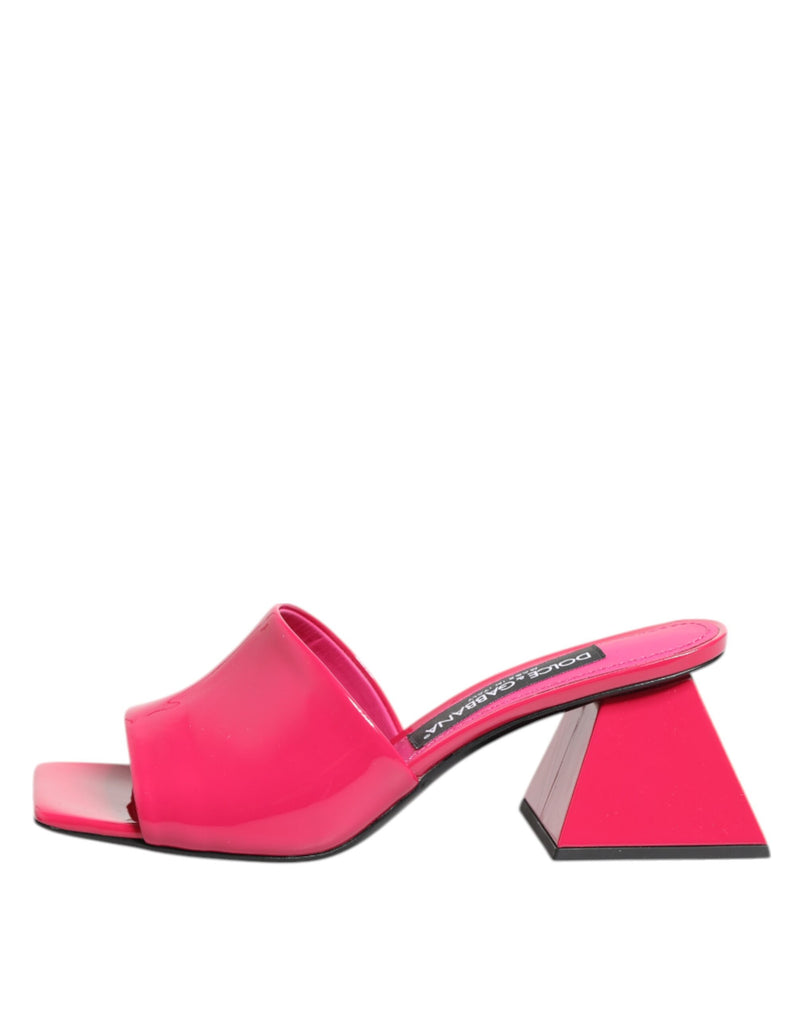 Mules Dolce & Gabbana roses à bout ouvert et talon bloc